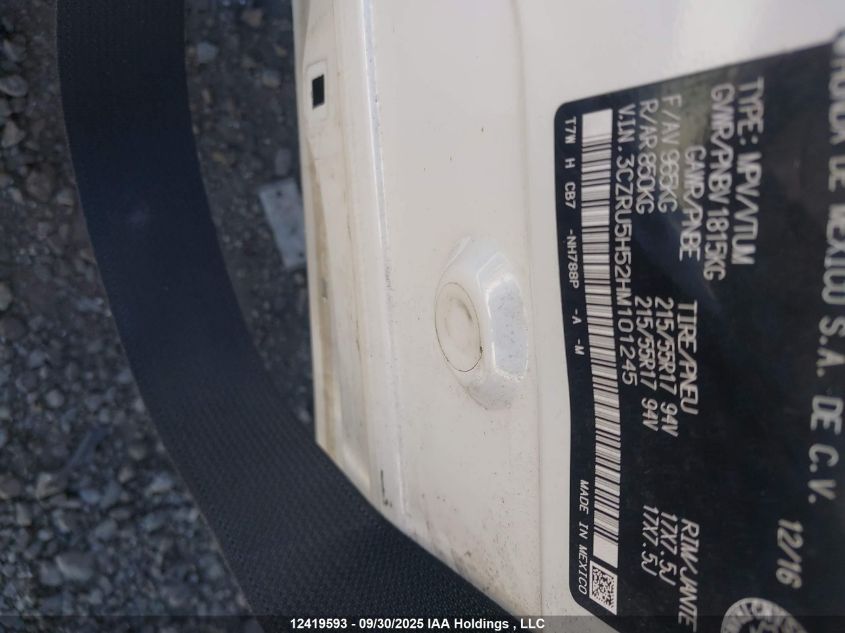 2017 Honda Hr-V Ex VIN: 3CZRU5H52HM101245 Lot: 12419593