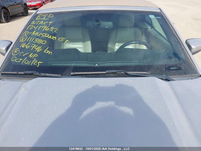 2010 Ford Mustang Gt VIN: 1ZVBP8FH6A5111380 Lot: 12419632