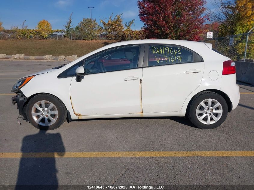 2012 Kia Rio Ex/Lx/Lx+/Sx VIN: KNADM5A34C6714191 Lot: 12419643