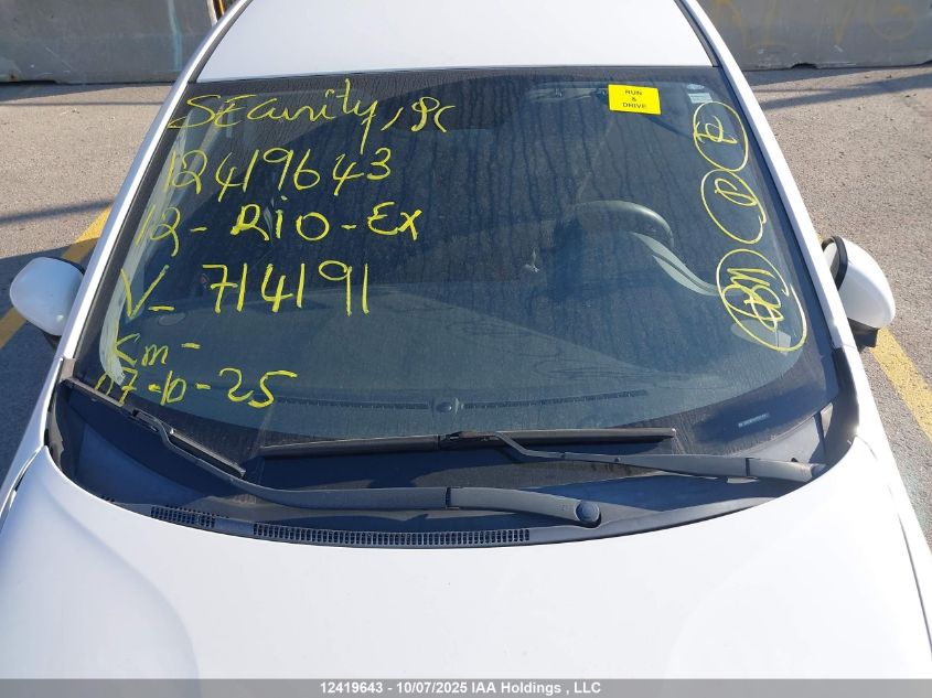 2012 Kia Rio Ex/Lx/Lx+/Sx VIN: KNADM5A34C6714191 Lot: 12419643