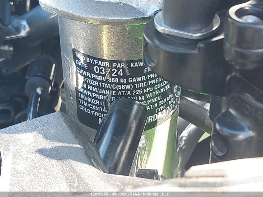 2024 Kawasaki Zx400 S VIN: ML5ZXCS12RDA27021 Lot: 12419655