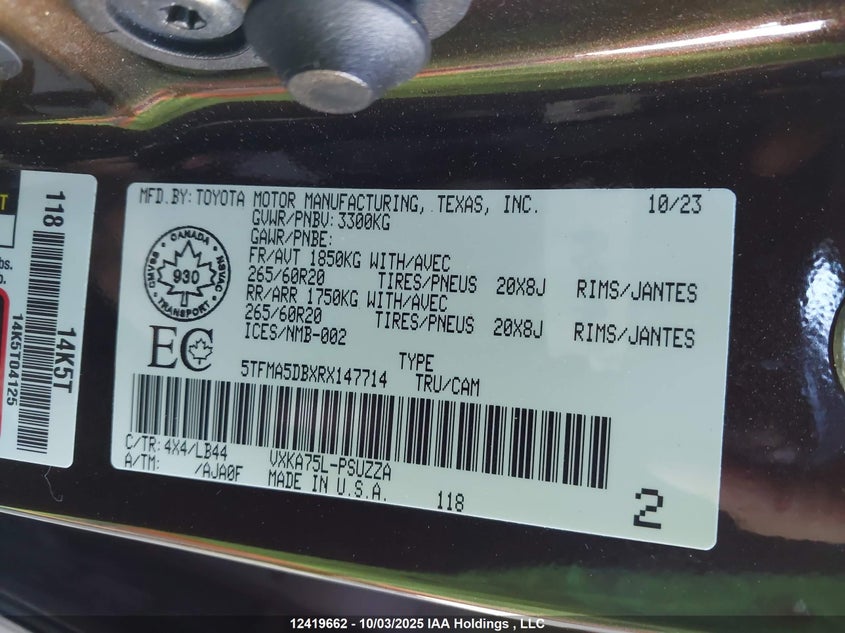 5TFMA5DBXRX147714 2024 TOYOTA TUNDRA photo no. 18