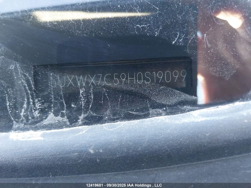 2017 BMW X3 xDrive35I VIN: 5UXWX7C59H0S19099 Lot: 12419681