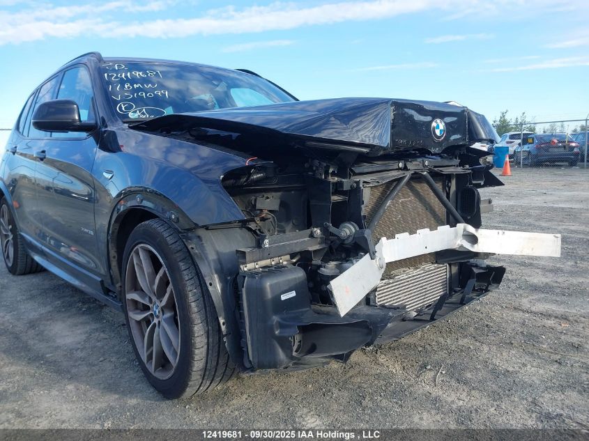 2017 BMW X3 xDrive35I VIN: 5UXWX7C59H0S19099 Lot: 12419681