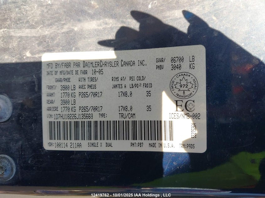 1D7HU18226J135668 2006 DODGE RAM photo no. 9