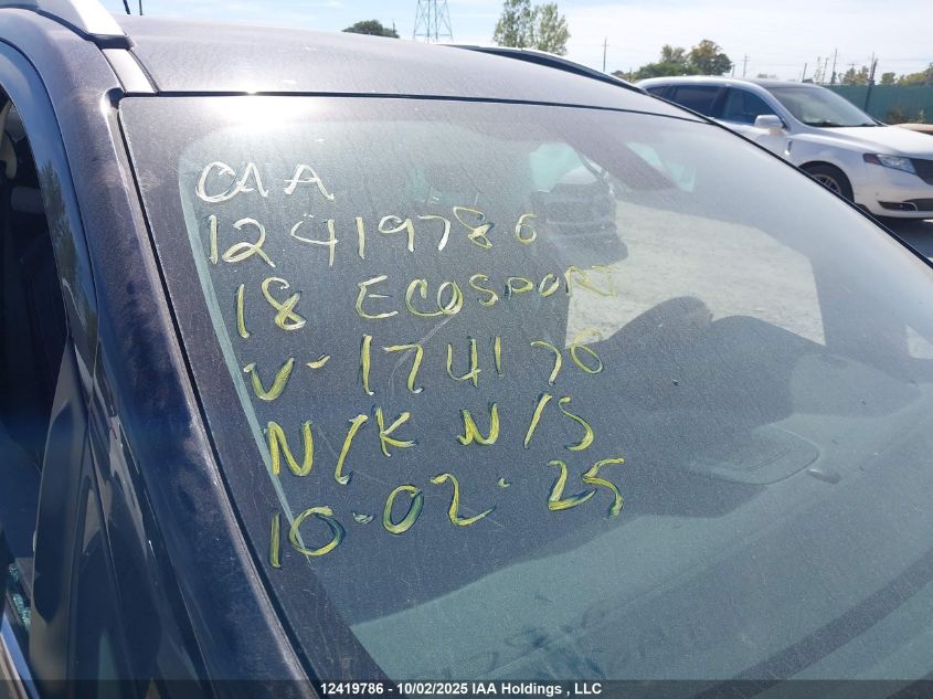 2018 Ford Ecosport Titanium VIN: MAJ6P1WL1JC174176 Lot: 12419786