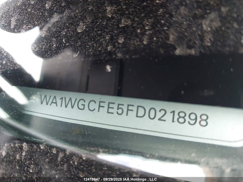 2015 Audi Q7 VIN: WA1WGCFE5FD021898 Lot: 12419847