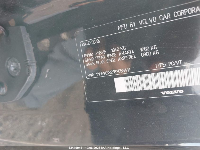 2008 Volvo C30 2.4I VIN: YV1MK382182056414 Lot: 12419943