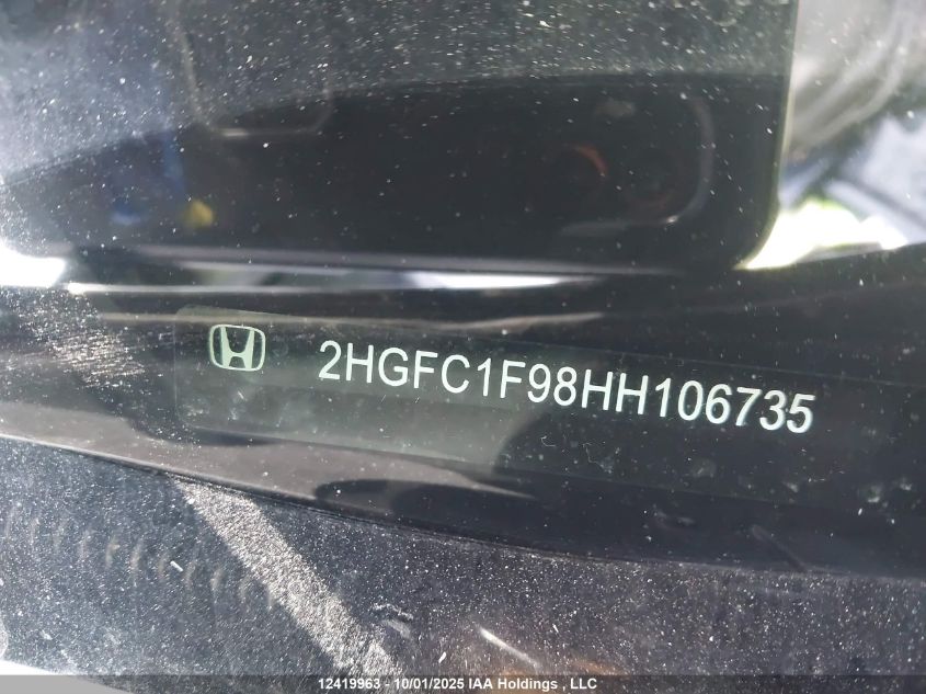 2017 Honda Civic Touring VIN: 2HGFC1F98HH106735 Lot: 12419963