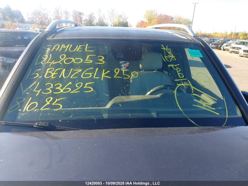 2015 Mercedes-Benz Glk 250 Bluetec 4Matic VIN: WDCGG0EB2FG433625 Lot: 12420053