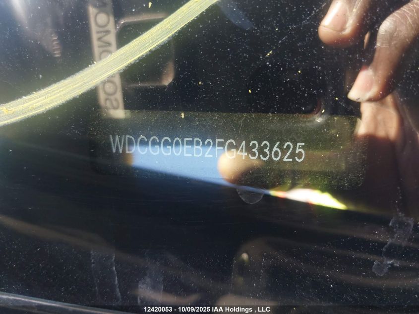 2015 Mercedes-Benz Glk 250 Bluetec 4Matic VIN: WDCGG0EB2FG433625 Lot: 12420053