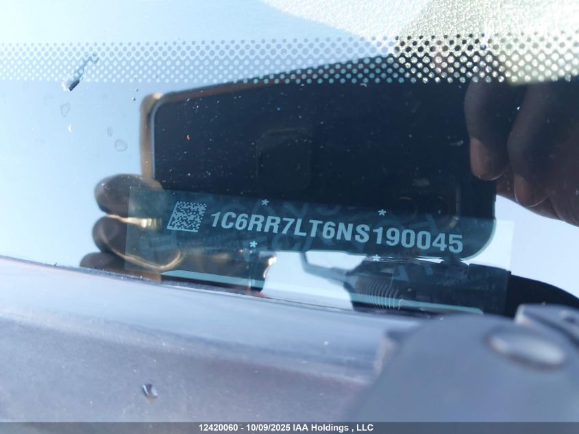 2022 Ram 1500 Classic Slt VIN: 1C6RR7LT6NS190045 Lot: 12420060