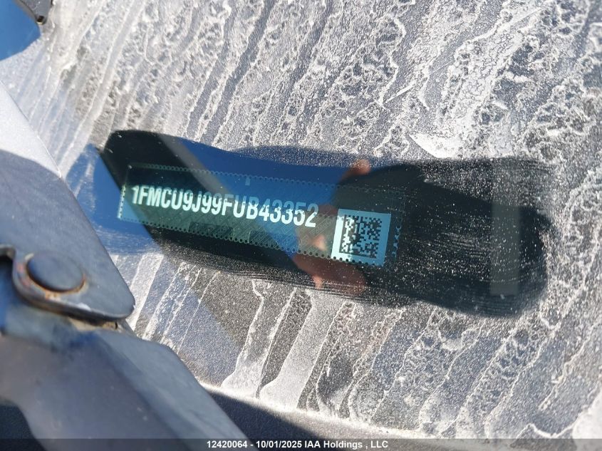 2015 Ford Escape Titanium VIN: 1FMCU9J99FUB43352 Lot: 12420064