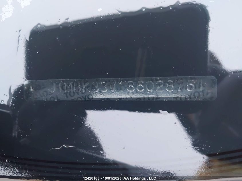 2008 Toyota Rav4 Base V6 VIN: JTMBK33V186028751 Lot: 12420163