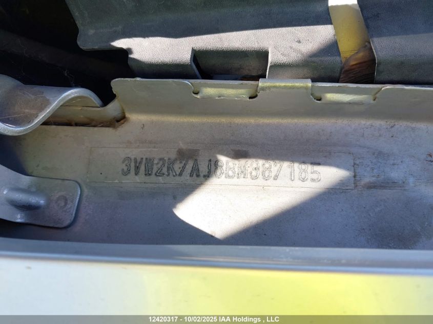 2011 Volkswagen Jetta VIN: 3VW2K7AJ8BM387185 Lot: 12420317