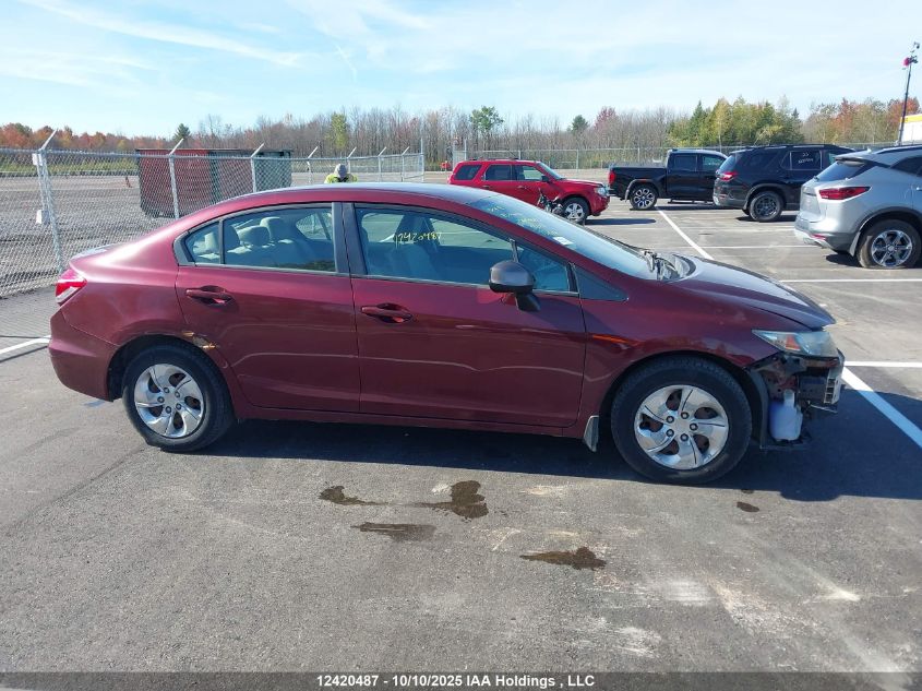 2013 Honda Civic Lx VIN: 2HGFB2F45DH012061 Lot: 12420487