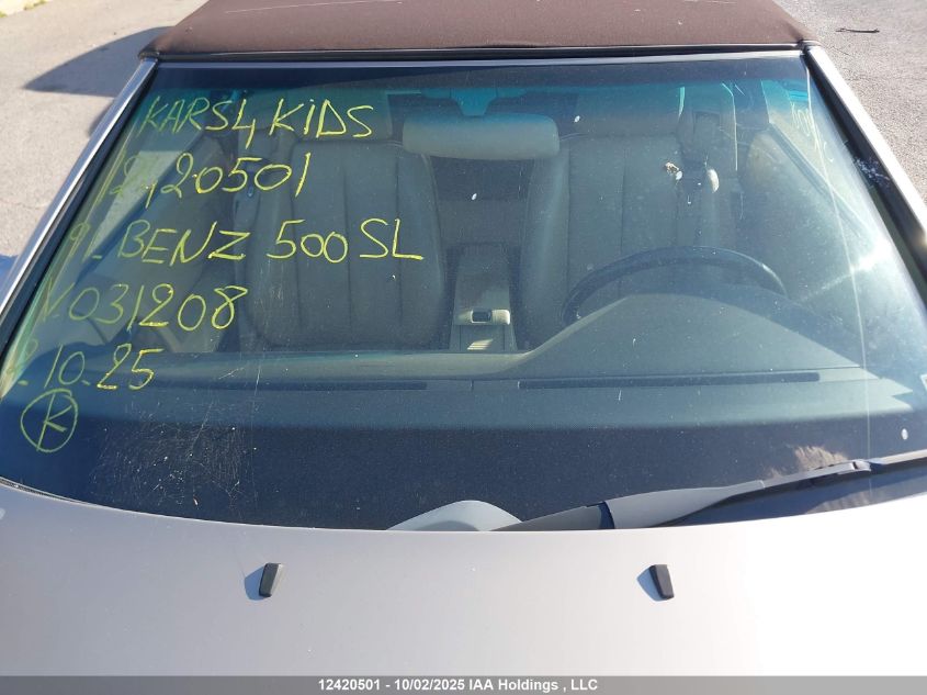 1991 Mercedes-Benz 500 Sl VIN: WDBFA66E3MF031208 Lot: 12420501