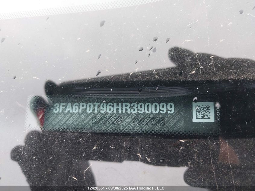 2017 Ford Fusion Se VIN: 3FA6P0T96HR390099 Lot: 12420551