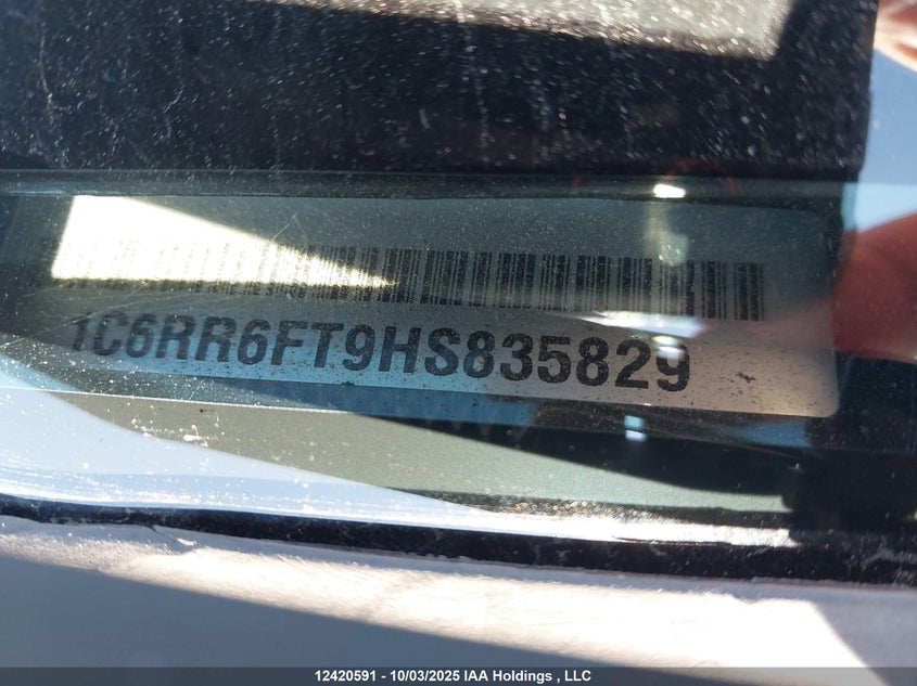 2017 Ram 1500 St VIN: 1C6RR6FT9HS835829 Lot: 12420591