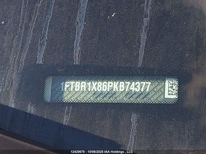 2023 Ford Transit T-250 VIN: 1FTBR1X86PKB74377 Lot: 12420678