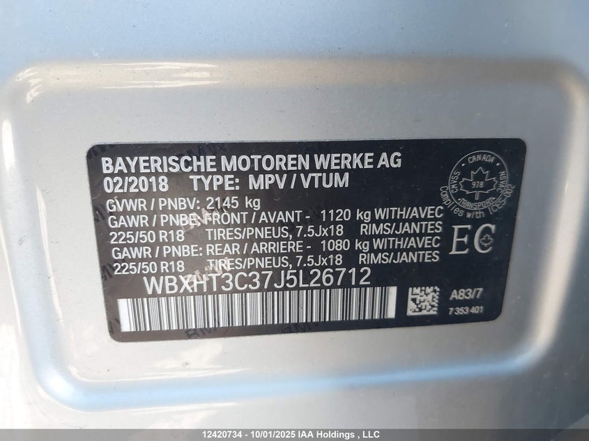 WBXHT3C37J5L26712 2018 BMW X1 photo no. 19