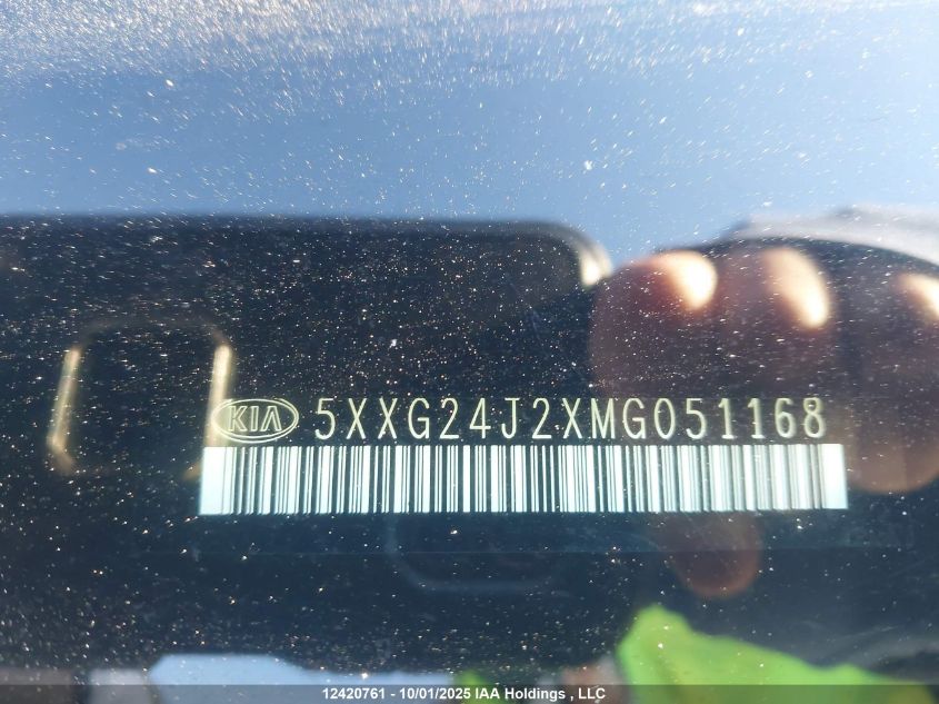 2021 Kia K5 VIN: 5XXG24J2XMG051168 Lot: 12420761