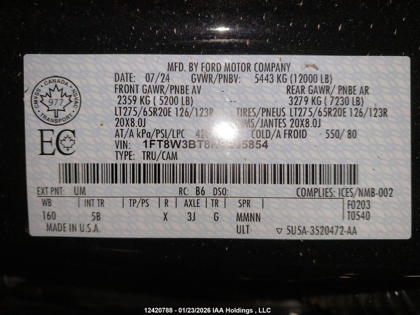 1FT8W3BT8REE85854 2024 FORD F350 photo no. 16