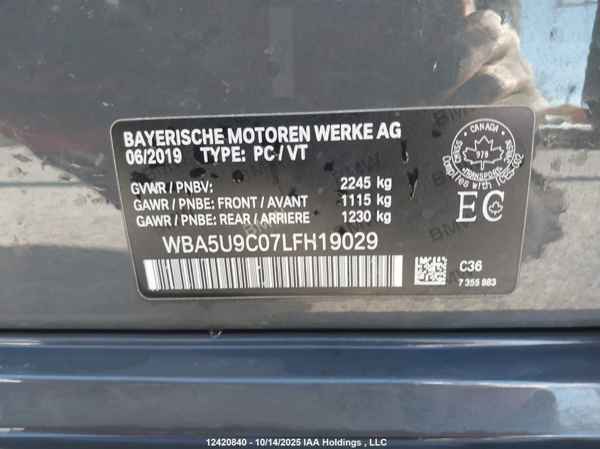 WBA5U9C07LFH19029 2020 BMW 3ER photo no. 19
