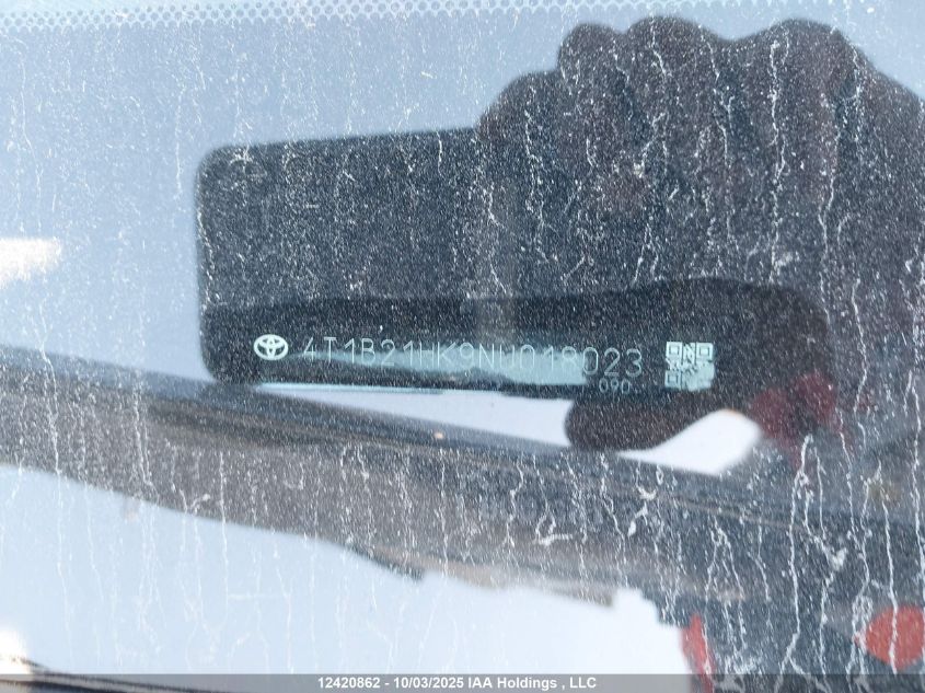 2022 Toyota Camry Xle/Se VIN: 4T1B21HK9NU018023 Lot: 12420862