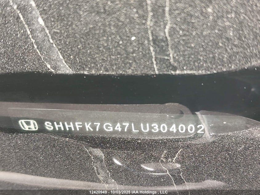 2020 Honda Civic Sport VIN: SHHFK7G47LU304002 Lot: 12420949