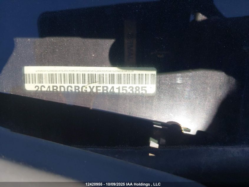 2014 Dodge Grand Caravan Se/Sxt VIN: 2C4RDGBGXER415385 Lot: 12420955