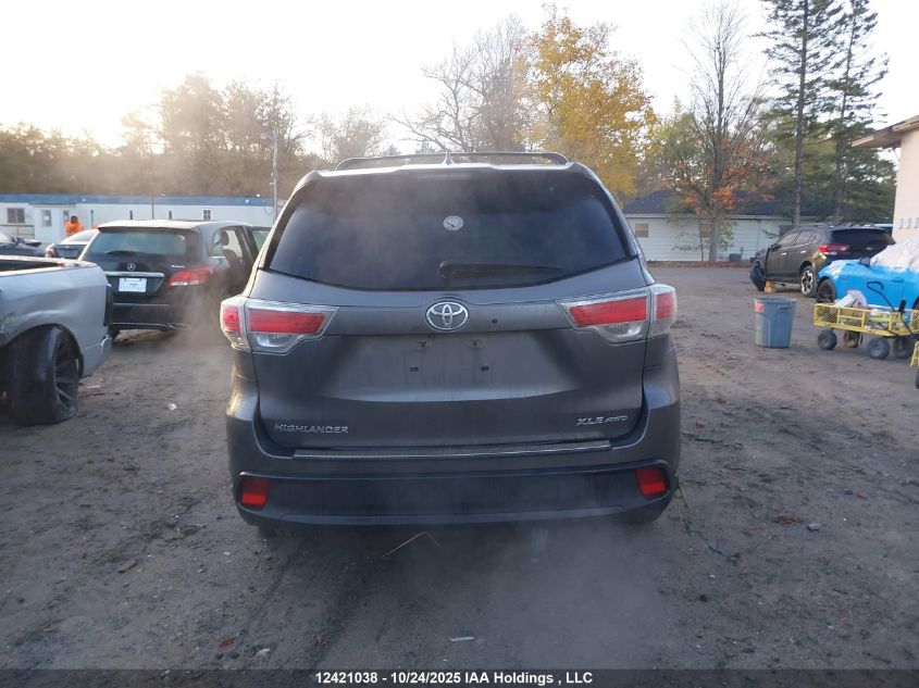 2015 Toyota Highlander Xle VIN: 5TDJKRFH1FS173693 Lot: 12421038