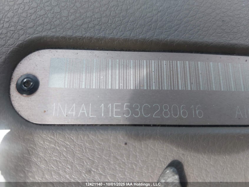 2003 Nissan Altima S/Sl VIN: 1N4AL11E53C280616 Lot: 12421140