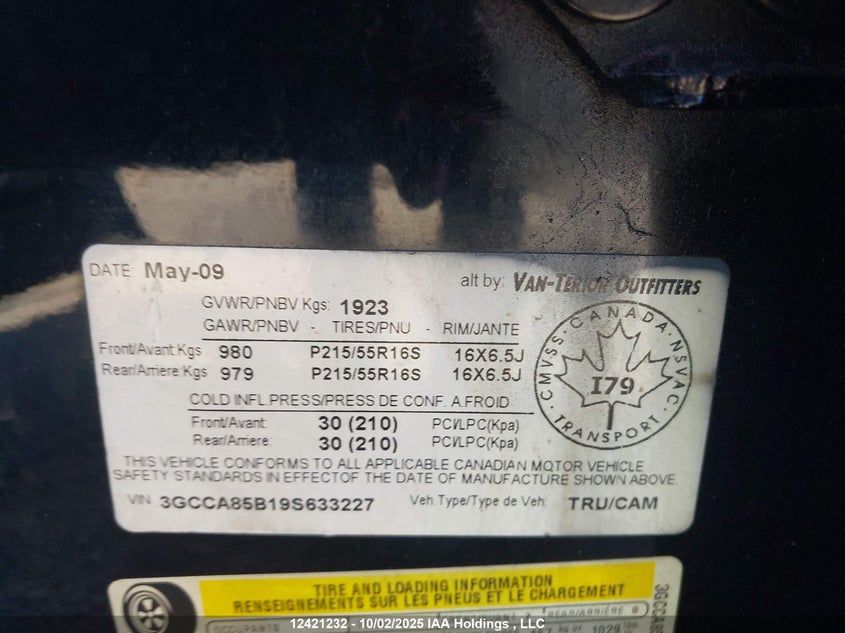 3GCCA85B19S633227 2009 CHEVROLET HHR photo no. 9
