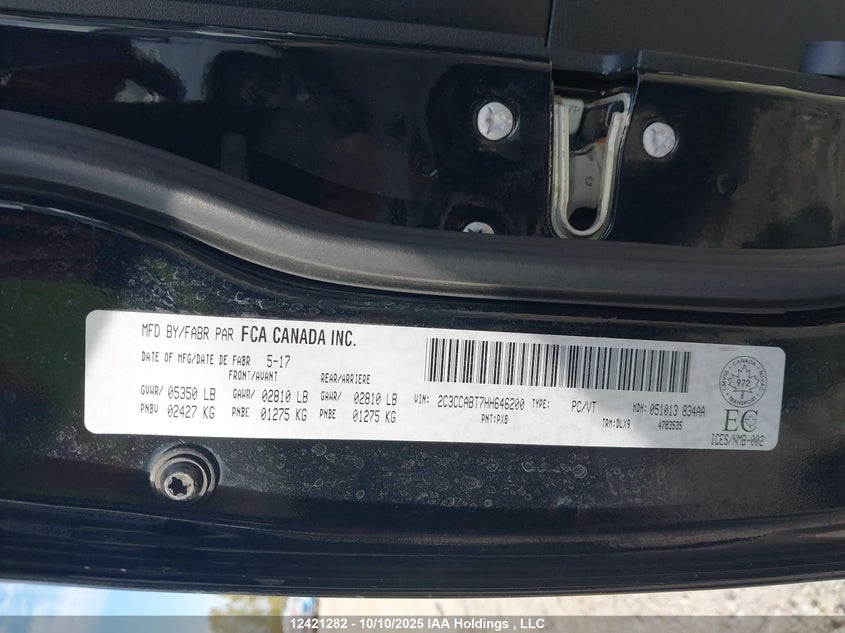 2017 Chrysler 300 S VIN: 2C3CCABT7HH646200 Lot: 12421282