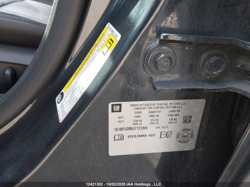 2018 Chevrolet Cruze VIN: 1G1BF5SM0J7131094 Lot: 12421302