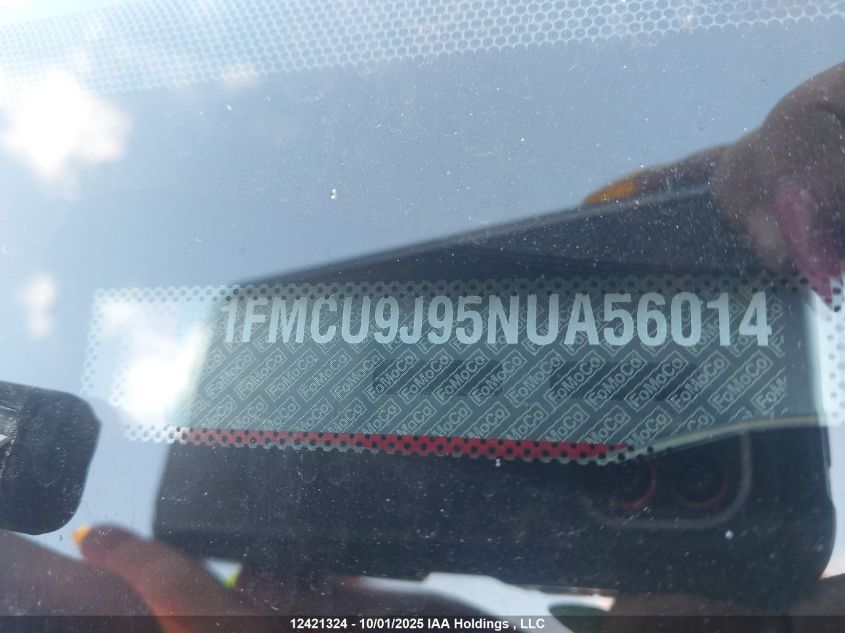 2022 Ford Escape Titanium VIN: 1FMCU9J95NUA56014 Lot: 12421324