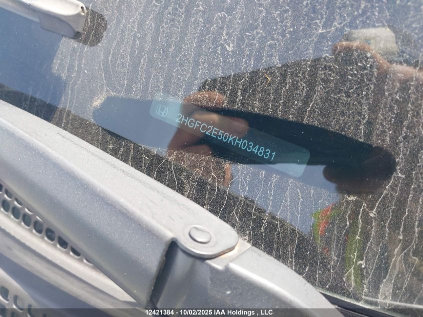 2019 Honda Civic Lx VIN: 2HGFC2E50KH034831 Lot: 12421384