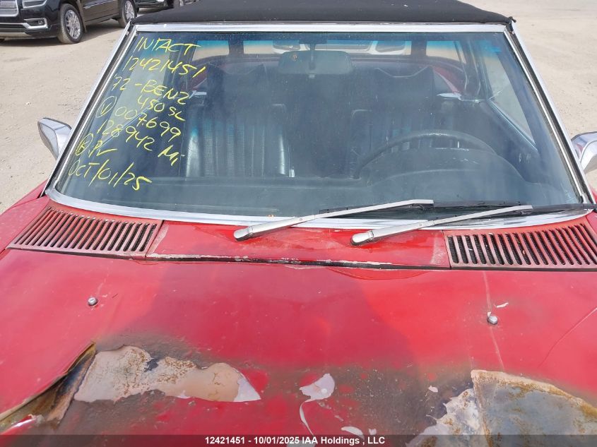 1972 Mercedes-Benz Sl-Class VIN: 12007699 Lot: 12421451