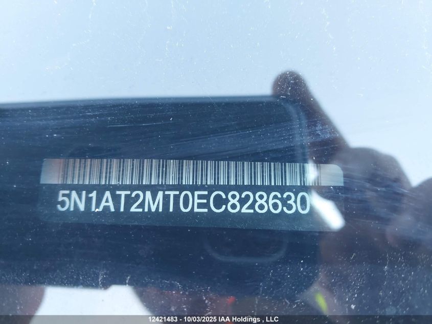 2014 Nissan Rogue S/Sv VIN: 5N1AT2MT0EC828630 Lot: 12421483