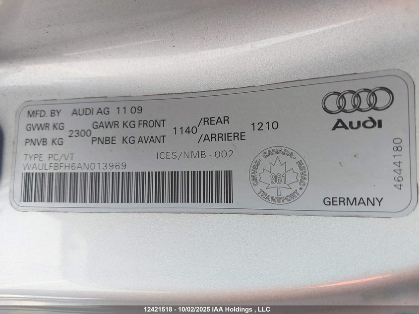 WAULFBFH6AN013969 2010 AUDI A5 photo no. 18