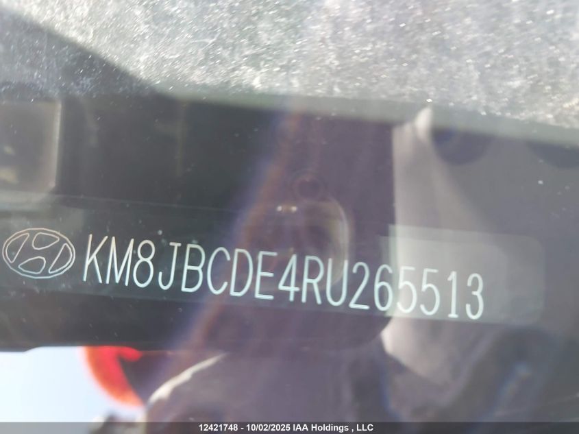 2024 Hyundai Tucson Sel VIN: KM8JBCDE4RU265513 Lot: 12421748