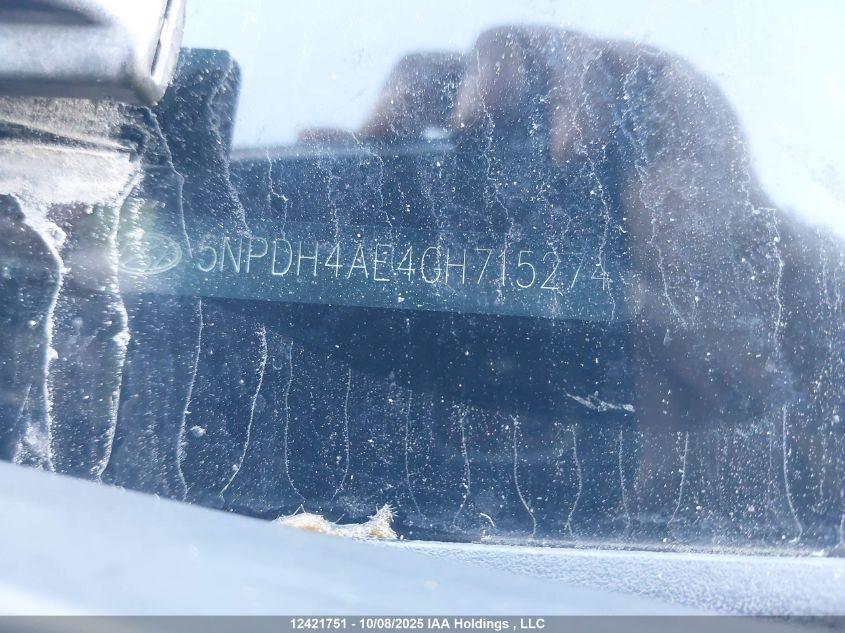 2016 Hyundai Elantra Se/Sport/Limited VIN: 5NPDH4AE4GH715274 Lot: 12421751