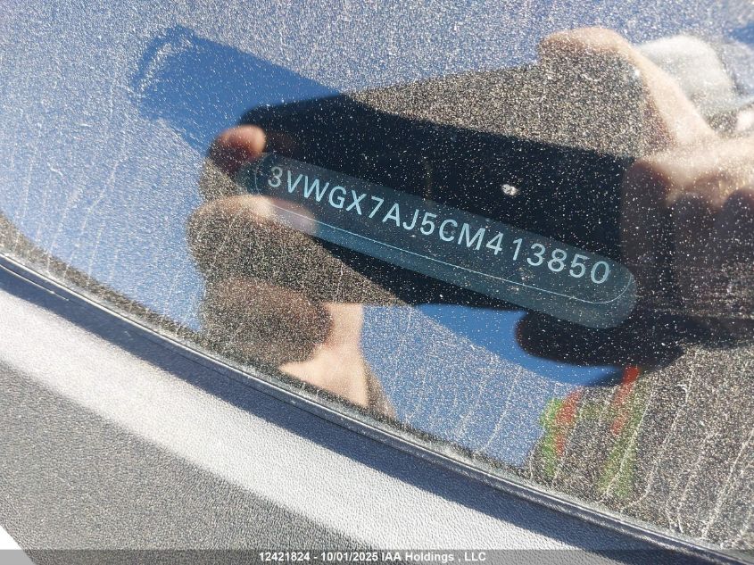 2012 Volkswagen Jetta VIN: 3VWGX7AJ5CM413850 Lot: 12421824