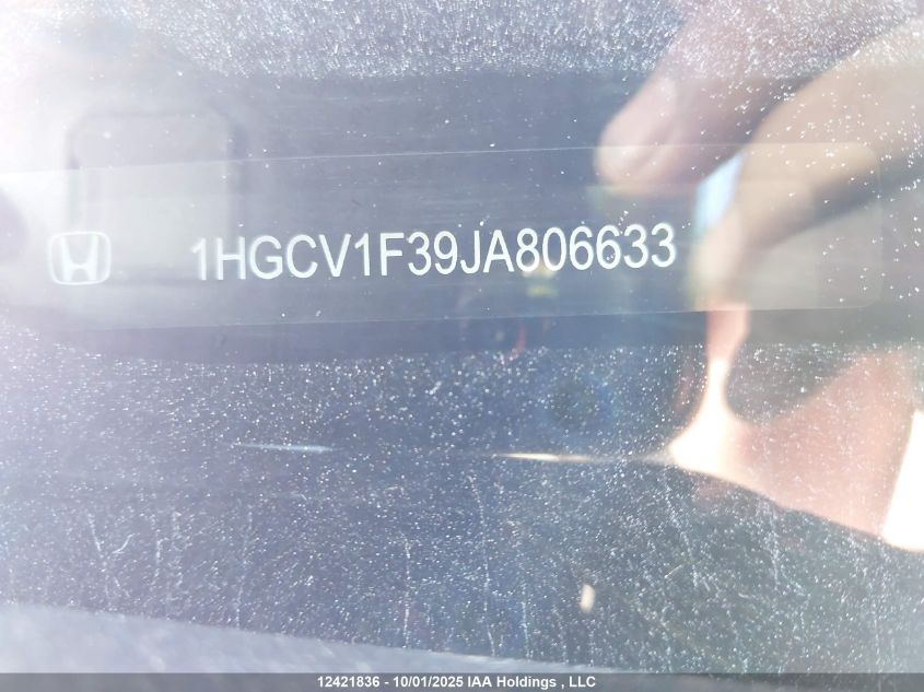 2018 Honda Accord Sport VIN: 1HGCV1F39JA806633 Lot: 12421836