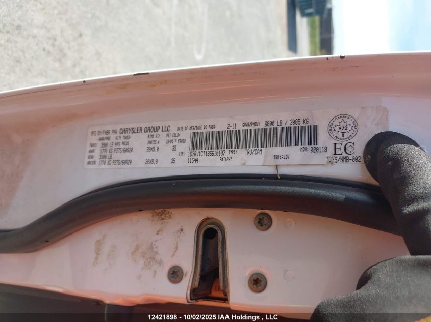 2011 Dodge Ram 1500 VIN: 1D7RV1CT1BS610197 Lot: 12421898