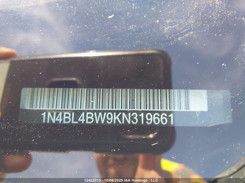 2019 Nissan Altima S VIN: 1N4BL4BW9KN319661 Lot: 12422013
