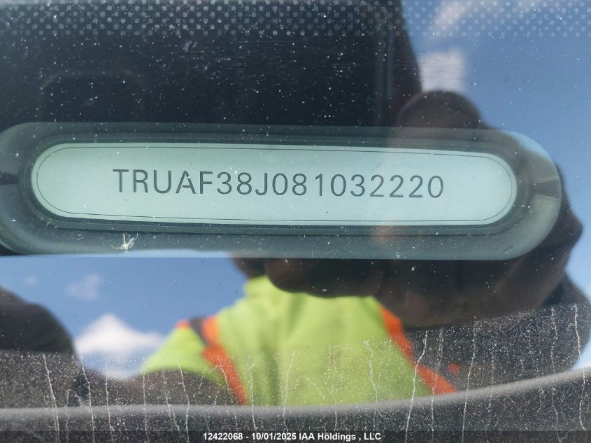 2008 Audi Tt 2.0T VIN: TRUAF38J081032220 Lot: 12422068