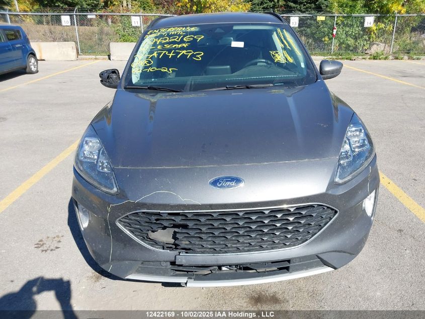 2021 Ford Escape Titanium VIN: 1FMCU9DZXMUA74793 Lot: 12422169