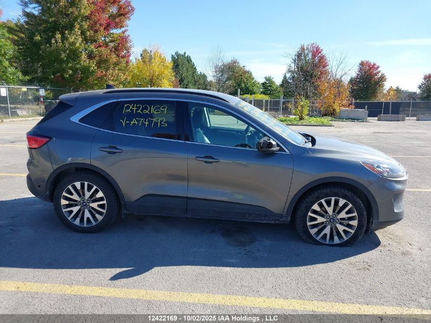 2021 Ford Escape Titanium VIN: 1FMCU9DZXMUA74793 Lot: 12422169